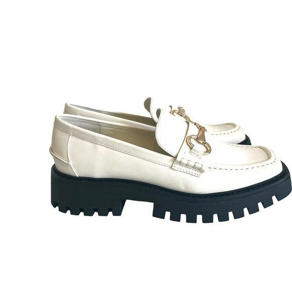 Open Edit Nordstrom Heather Platform Bit Loafer (Women) Ivory leather size 7 New - Picture 4 of 14